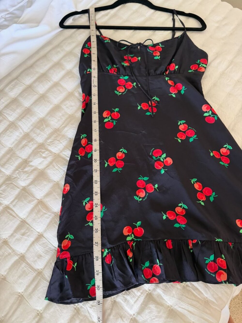 From Future | 100% Silk Cherry Print Mini Slip Dress - Picture 8 of 11